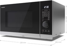 Carica l'immagine nel visualizzatore di Gallery, Forno A Microonde Sharp Ycpg284Aes 28Lt  1000W  Controllo Digitale  Grill  11 Livelli Di Potenza  Black/Silver