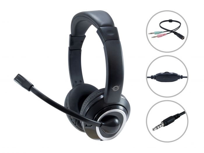 Cuffie Microfono Polona02Ba Stereo 3.5Mm