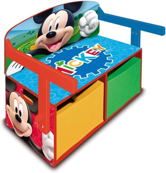 Topolino Mickey Mouse Banco Gioco 3 In 1 Cassapanca Porta Giochi