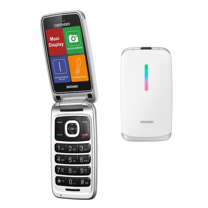 Brondi Contender (Bianco)  Telefono Cellulare Senior