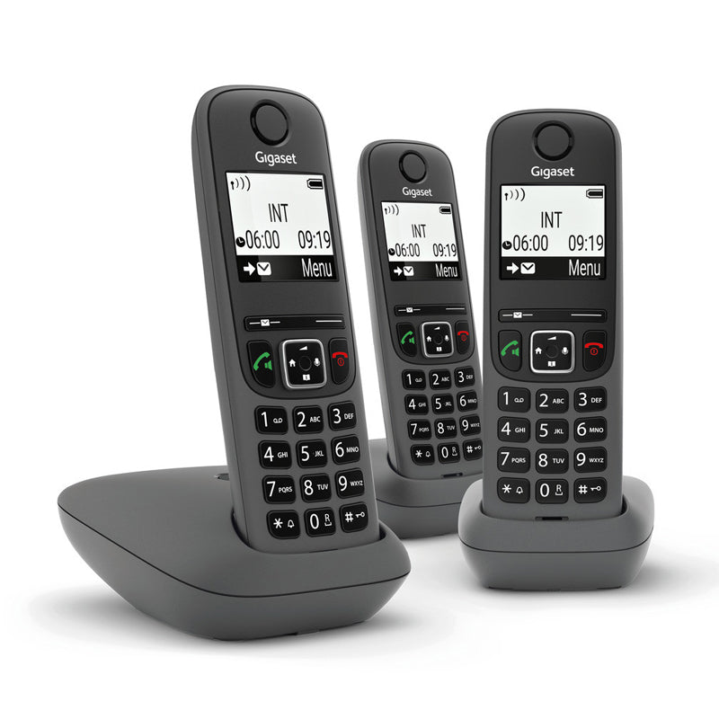 Gigaset As490 Trio (Nero) - Telefono Cordless Triplo - Vivavoce