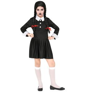 Costume Dark Girl Mercoledi' Cm 140 8/10