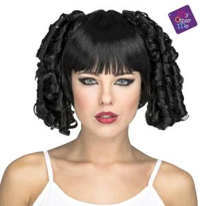 Parrucca Menina C/Frangia E Boccoli Neri