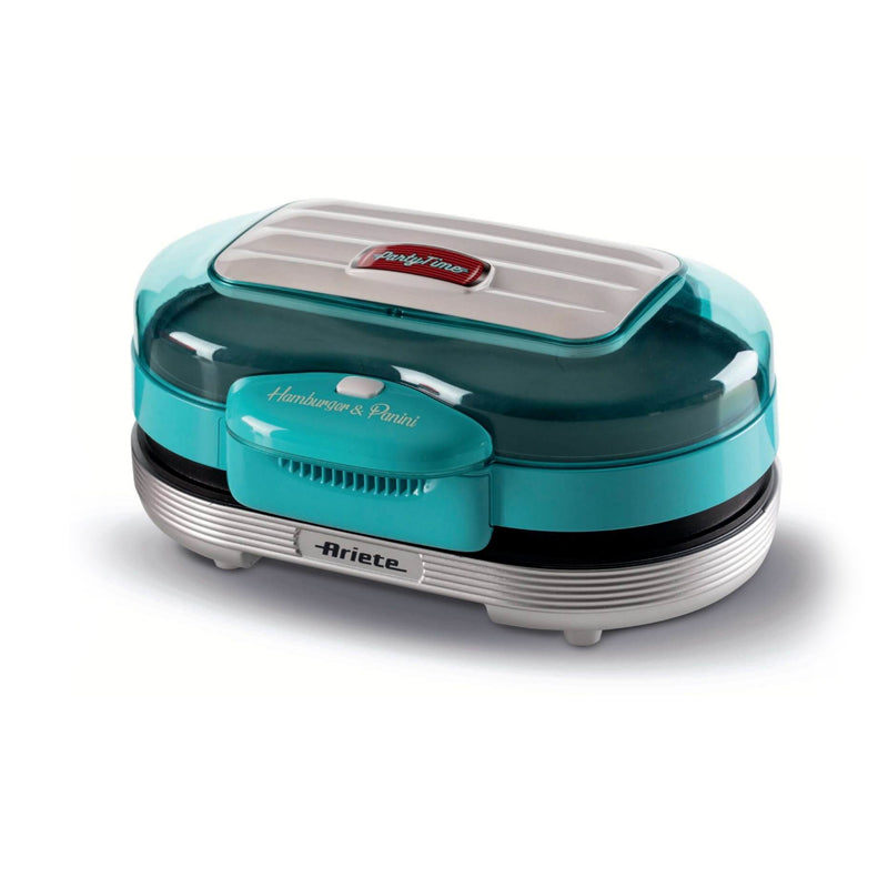 Ariete Hamburger Maker (Party Time) (0205/01)  Celeste Griglia Elettrica Da Tavolo   Doppia Pistra  1200W