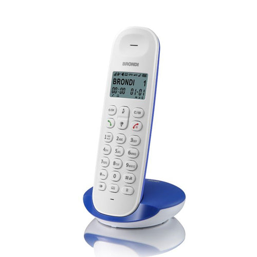 Brondi Lotus (Bianco/Blue)  Telefono Cordless  Eco Dect  Dect Gap  Sveglia