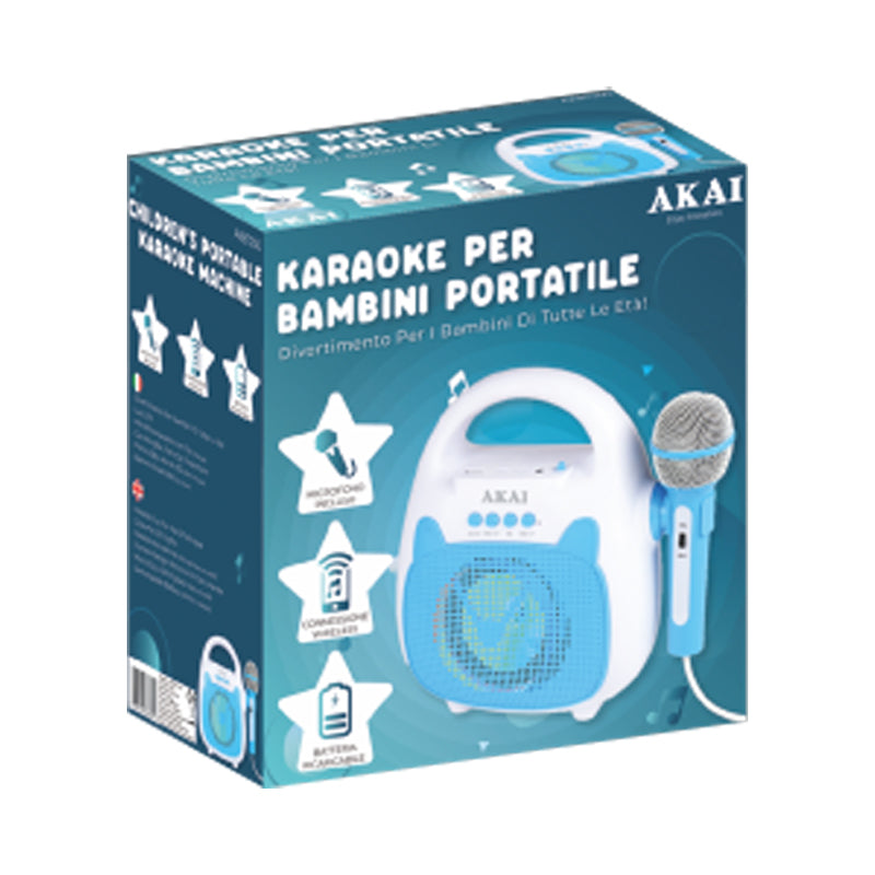 Akai Akbt23  Karaoke Portatile Per Bambini (Celeste  Rosa)