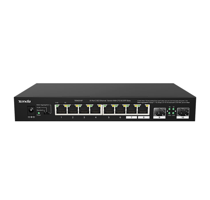 Tenda Tem2010F  Switch Ethernet 8 Porte 25 Gbps + 2 Porte Sfp 25 Gbps