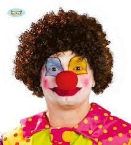 Parrucca Clown Riccia Castana