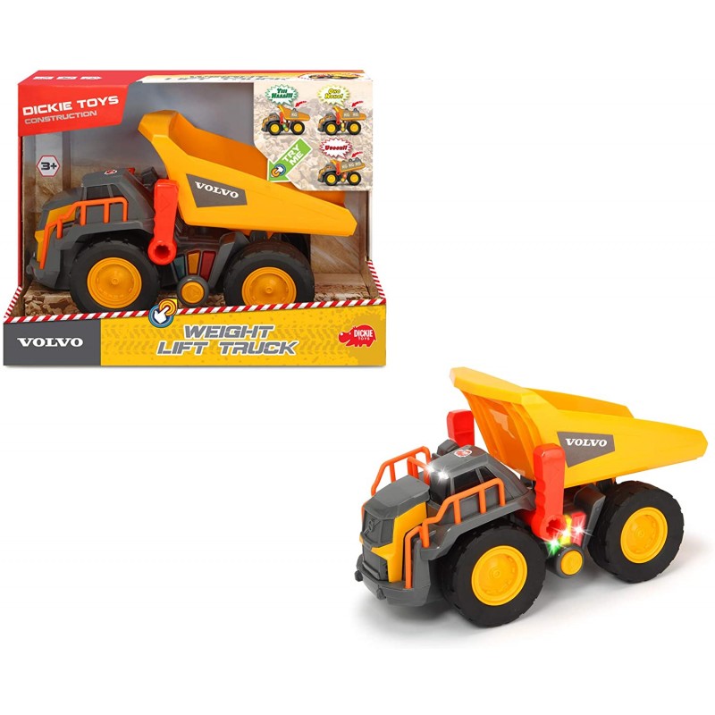203725004 Dickie toys Volvo Camion , rileva il peso, luci e suoni