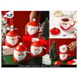 Tazza Babbo Natale C/Berretto E Cucchiaino