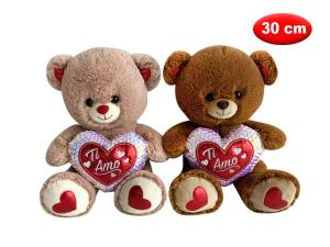 Peluche Orso C/Cuore Ti Amo Cm 30 2 Col