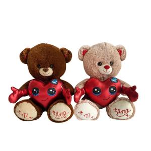 Peluche Orso C/Cuore Abbraccio 2 Col Cm 30