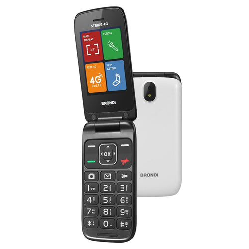 Brondi Strike 4G (Grigio) - Telefono Cellulare Per Anziani - Torcia - Fotocamera - Volte - Connettivita 4G