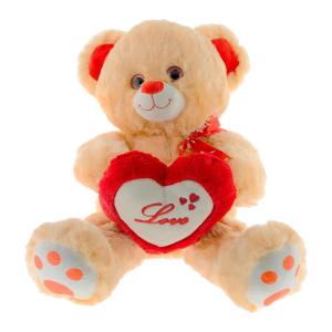 Peluche Orso Felice Cuore Cm 60 2 Col