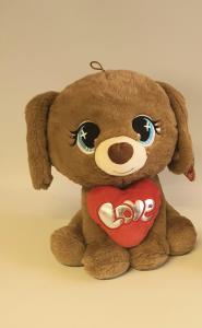 Peluche Brillo Cane Cuore Cm 50