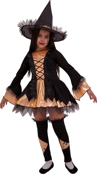 COSTUME STREGHELLA STREGA BAMBINA TAGLIA 3-4 ANNI