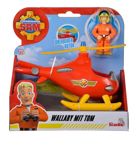 Sam Il Pompiere Elicottero Wallaby Con Personaggio Tom
