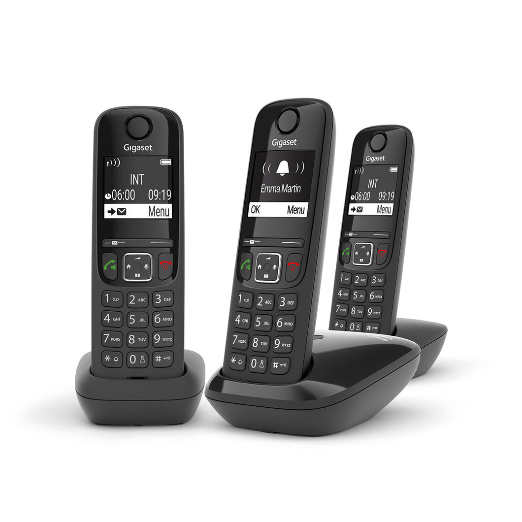 Gigaset As690 Trio (Nero) - Telefono Cordless Triplo - Vivavoce