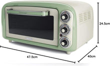 Carica l&#39;immagine nel visualizzatore di Gallery, Ariete Forno Vintage Verde (0979/04)  18L  3 Posizioni Cottura  Timer 60 Min  1380W
