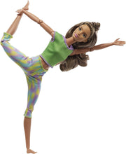 Carica l&#39;immagine nel visualizzatore di Gallery, Barbie Snodata Made To Move - Tuta Verde E Viola
