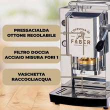 Carica l&#39;immagine nel visualizzatore di Gallery, Faber Pro Total Inox Basic  Macchina Per Caffe&#39;&#39;  Pressacialda In Ottone  Elettrovalvola E Termostato 95  Telaio In Acciaio
